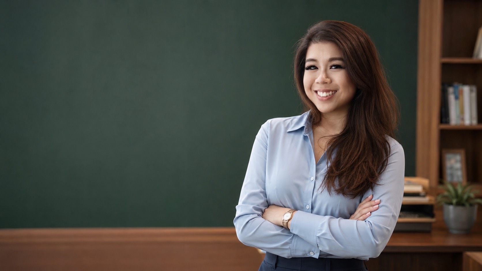 Teacher Pam in a classroom