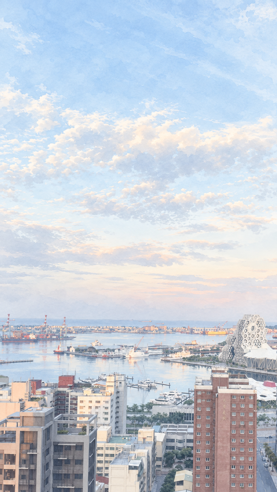 Kaohsiung harbor at dawn